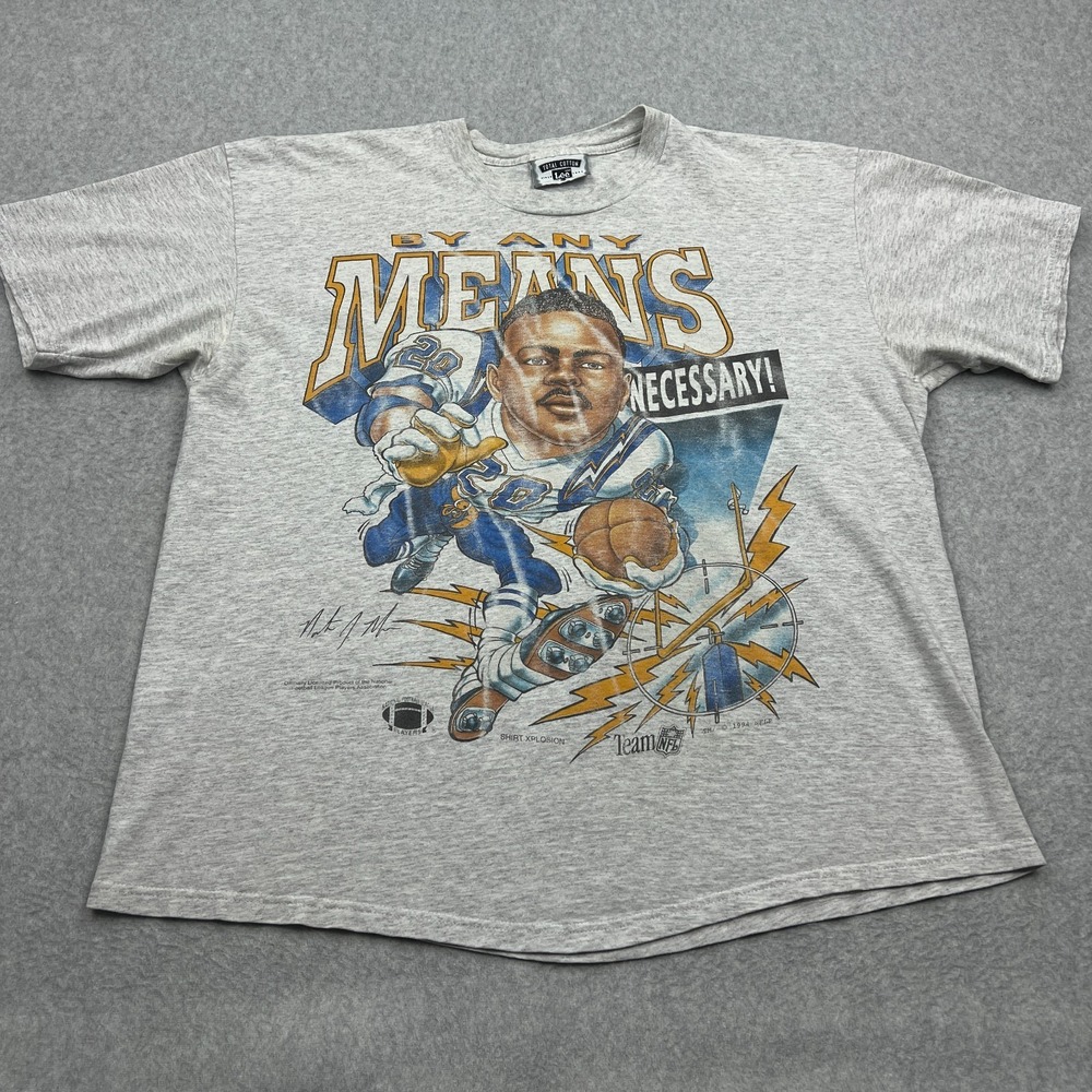 VTG San Diego Chargers Bobble Head Shirt Men's XL Any Means Necessary 1994 USA